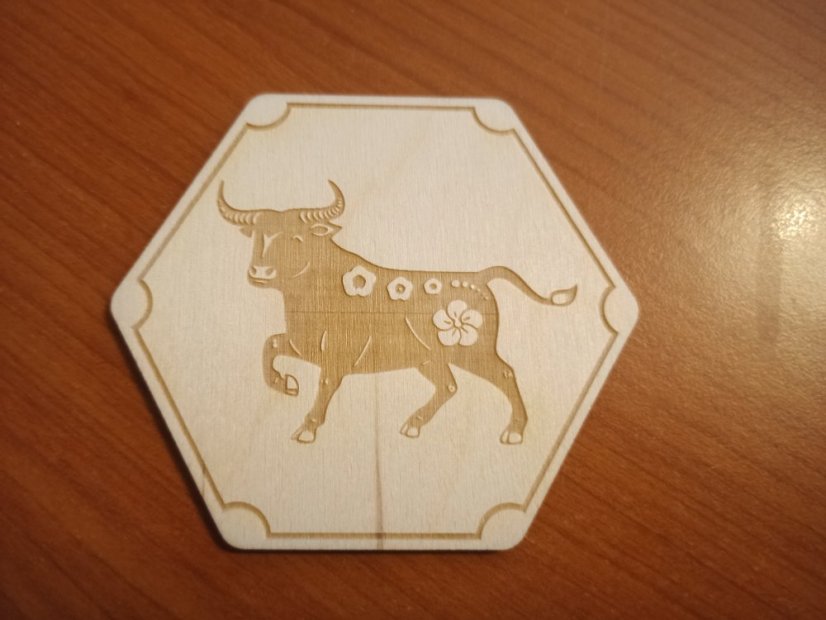 Podtácky Čínský zvěrokruh - Varianta: Buvol (Býk)