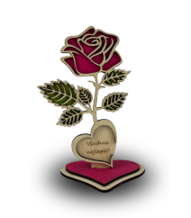 Dřevěná růže s vlastním textem