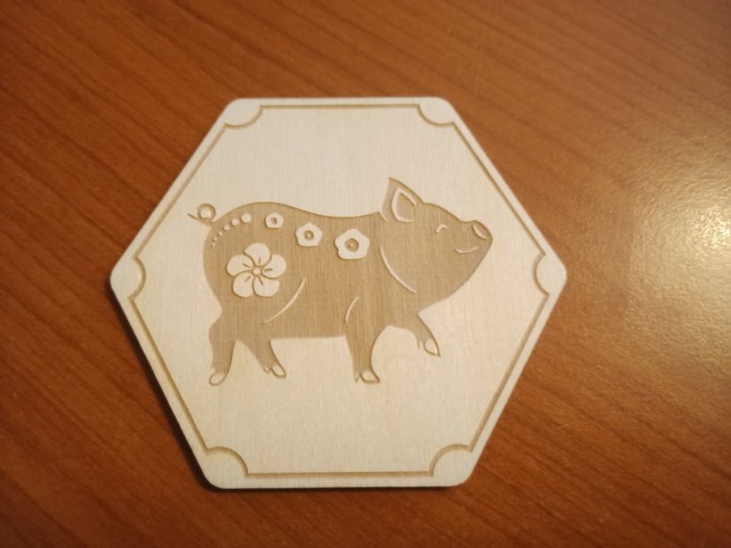 Podtácky Čínský zvěrokruh - Varianta: Vepř (Prase)