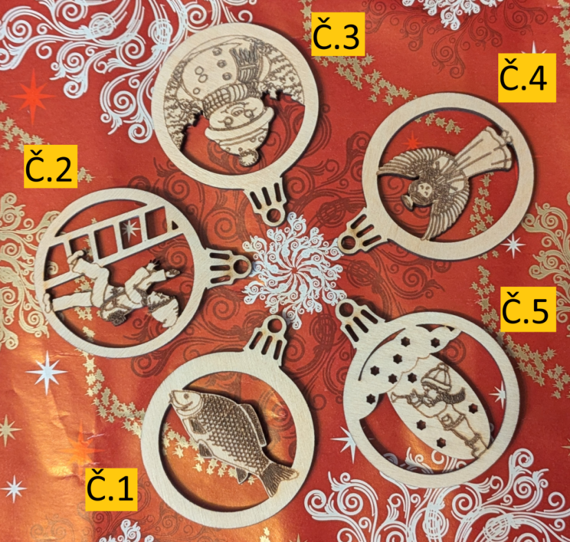 Vánoční ozdoby sada č.2 - Varianta ozdoby: Vzor č.4