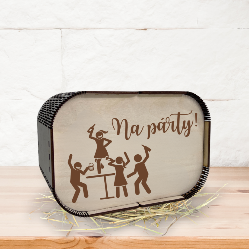 Dřevěná kasička - na párty