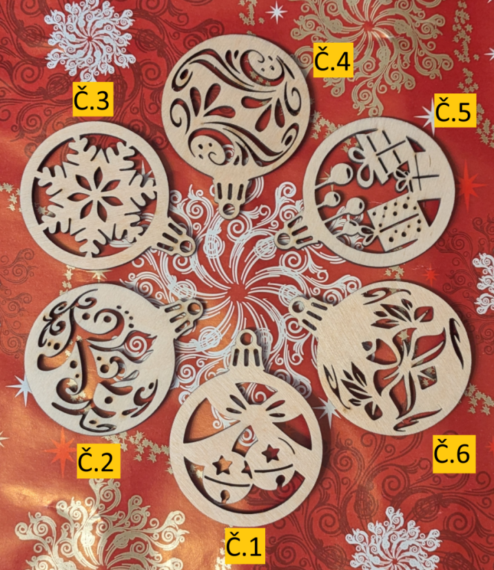Vánoční ozdoby sada č.1 - Varianta ozdoby: Vzor č.4